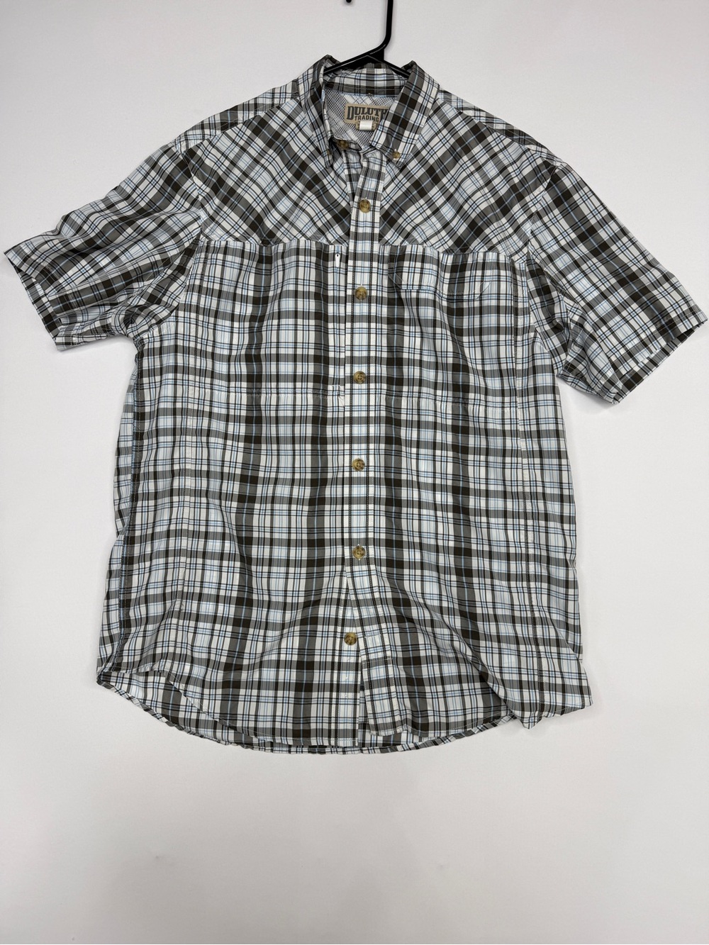 Duluth Trading Co. Men's Plaid Short Sleeve Button Down Shirt Medium